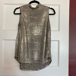 Anthropologie Mock Neck Tank • Silver • Size S